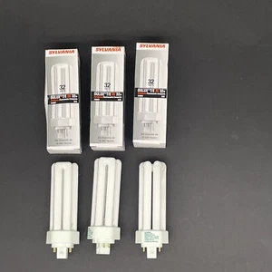 3 Pk Sylvania 21393 / 20885 CF32DT/E/IN/835/ECO 32W T4 4pin GX24q-3 3500k White - Picture 1 of 5