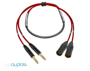 Premium 2 Channel Mogami 2930 Snake | Neutrik Gold TRS to XLR Male | Red 6 ft. - Picture 1 of 1