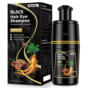 Champú de tinta negro para cabello, 3 en 1, 100% cobertura para canas, 350 ml. - Imagen 1 de 12