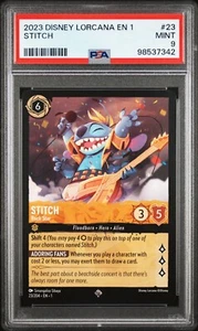 2023 Disney Lorcana EN 1 #23 Stitch Rockstar PSA 9 - Picture 1 of 2