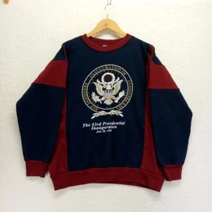 VTG Sweatshirt 1997 Clinton Presidential Inauguration XL Colorblock Cotton/Poly - Picture 1 of 8