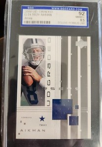 2000 Upper Deck UD Graded Troy Aikman HOF GU Jersey SGC 92 8.5 Dallas Cowboys