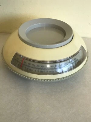 Винтажные круглые кухонные весы 7 фунтов желтые РАБОТАЮТ хорошо. 1105B - Изображение 1 из 4