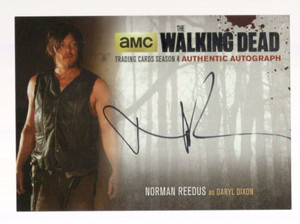 NORMAN REEDUS AS DARYL DIXON THE WALKING DEAD SEASON 4 SILVER FOIL /75 AUTO #NR4