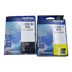Brother LC20E BK & Y XXL (LC20EBK) Black & Yellow Ink Cartridge Exp 10.2017 - Picture 1 of 3