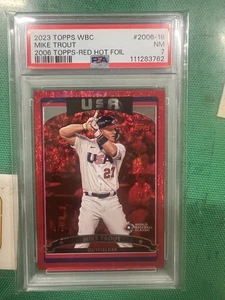 2023 Topps WBC Red Hot Foil Mike Trout Los Angeles Angels /5 Graded #2006-18 - Picture 1 of 24