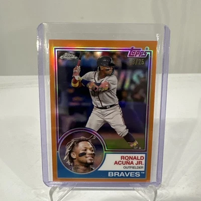 2023 Topps Chrome Lids Ronald Acuña Jr. Orange Refractor #83-2 8/25 - Image 1 of 3