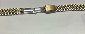 VINTAGE SEIKO BEADS OF RICE WATCH BAND SSTAINLES STEEL AND GOLD FILLED - Picture 1 of 13