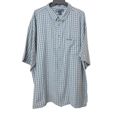 Camisa a Cuadros Big Dogs Para Hombre 4X Azul Algodón Botón Frontal Manga Corta Informal Foto 1 de 4