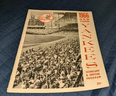 April 12 1966 New York Yankees vs Tigers Baseball Scorecard Program Opening Day - Image 1 of 4