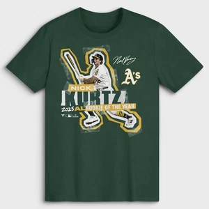 Men's Nick Kurtz Green Athletics 2025 American League Rookie of the Year T-Shirt - Picture 1 of 2