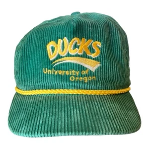VTG Imperial Headwear University Of Oregon Ducks Corduroy Rope Strapback Hat - Picture 1 of 6