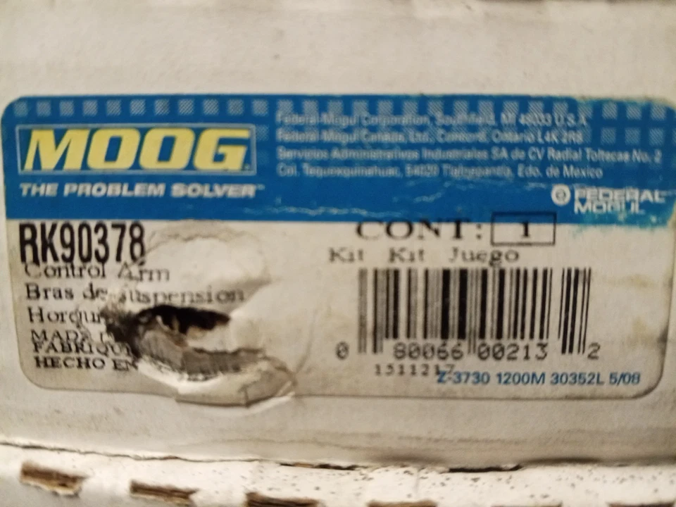 Moog RK90378 Suspension Control Arm and Ball Joint Assembly  fits 01-02 Kia Rio - Image 1 of 1