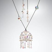 Karen Curtis Clear/Pink Crystal & Faux Pearls Statement Necklace Vintage