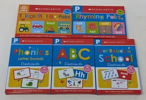 Scholastic Pre-K Flashcards - Phonics, ABC, School, Rhyming Pairs etc - Lot of 5 - Bild 1 von 1