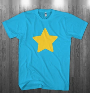 Gelber Stern blau T-Shirt Halloween Kostüm Shirts Erwachsene Kinder Größe - Bild 1 von 2