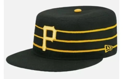 NEW ERA Pittsburgh Pirates Pillbox Throwback Black Forbes Field Era Hat 7 1/8 - Image 1 of 4