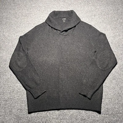J Crew Sweater Mens Medium Wool Alpaca Shawl Loop Collar Gray Pullover - Image 1 of 4