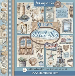 Stamperia - MAR SILENCIOSO - PEGATINAS MATE - 16,5 cm x 16,5 cm - Conchas de mar, caballo - Imagen 1 de 6