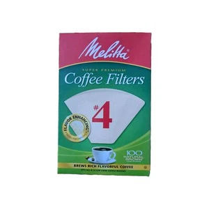 Filtros de café de cono Melitta #4, marrón natural sin blanquear, 100 filtros en total - Imagen 1 de 4