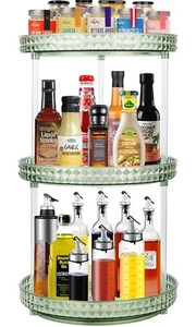Organizzatore Giradischi 3 Livelli Lazy Susan 9,25” Rotante Porta Spezie per Cucina - Foto 1 di 8