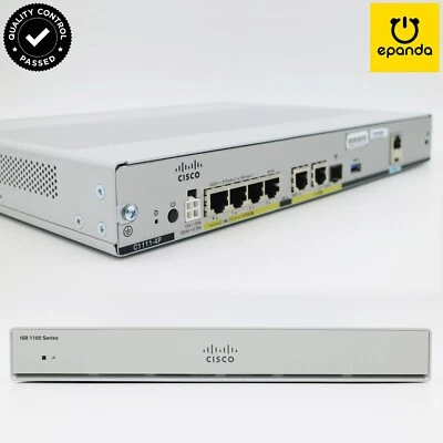 Cisco C1111-4P ISR Dual GigE WAN Bundled with Sec License, 1Y-Wty - Image 1 of 4