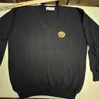 Burberry’s men’s sweater pullover 100% cotton size 42 navy blue made in England