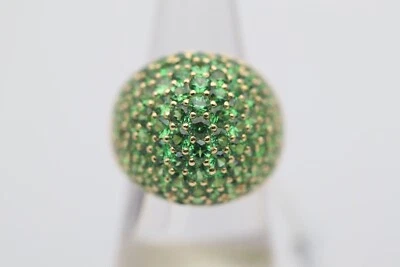 Anillo bomba cúpula oro granate tsavorita Foto 1 de 3