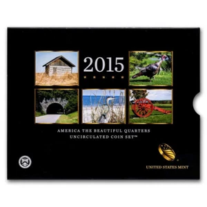 2015 America The Beautiful P&D Uncirculated 10 Coin Set US Mint OGP NE2-ATB - Picture 1 of 4