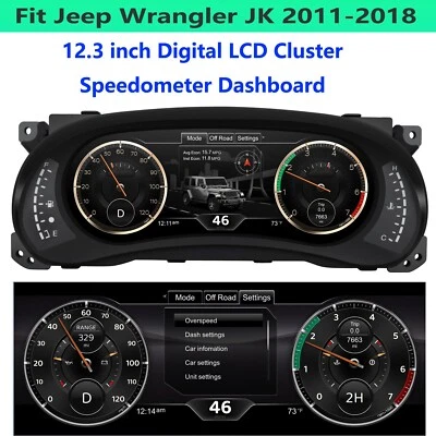 Cuadro de instrumentos digital para Jeep Wrangler 11-2017 velocímetro medidores tablero de instrumentos Foto 1 de 4