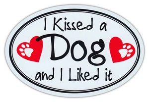 Imán de coche ovalado - I Kissed A Dog And Liked It - I Kissed A Dog And Liked It imán de parodia de canción de Katy Perry - Imagen 1 de 1