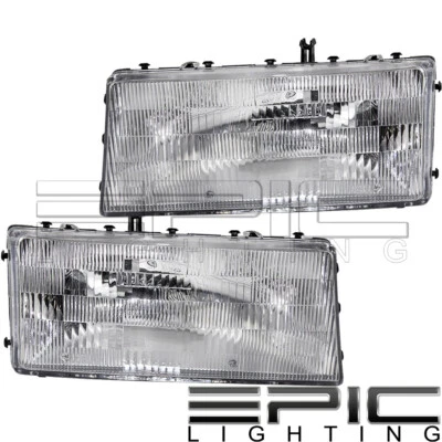 Left Right Pair Head Lamps for 89-94 CHRYSLER LEBARON DODGE SPIRIT ACCLAIM - Image 1 of 2