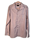 Fairline Purplelong Sleeve Button Up Collar Dress Shirt Men Size Xl Checkered