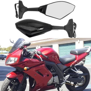 Motorcycle Rear Mirrors LED Turn Signal Light For Suzuki SV650S SV1000S GSXR 600 - Picture 1 of 10