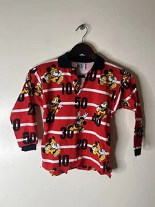 Vintage Boys Mickey Mouse All Over Print Polo Shirt Size Large - Picture 1 of 8