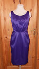 M&S Cadbury Purple Satin Sleeveless Midi Knee Evening Party Dress 10 38 Autograp