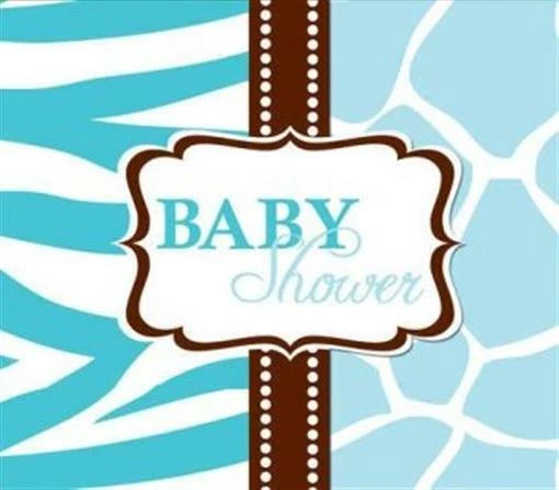 Baby Shower Invitations 25 Pack Paper Wild Safari Blue Baby Shower Invites - Image 1 of 1