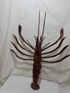 Hand crafted solid wooden Lobster decoration very large a unique item - Picture 1 of 24