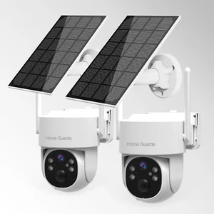 Solar Battery Powered WIFI6 Security Camera 3MP IP Pan Tilt Outdoor 2PACK HG - Picture 1 of 11