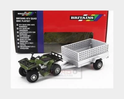 1:32 BRITAINS Yamaha Quad 4X4 With Trailer 2009 Green Silver LC43358 MMC - Image 1 of 2