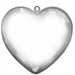 12 Clear Plastic Ball Heart fillable Ornament favor 4" in diameter 100mm - Picture 1 of 1