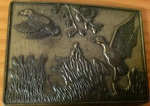 SOLID BRASS DUCK HUNTING BELT BUCKLE by RJ - Picture 1 of 3