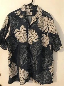 2XL Men's TROPICAL STORM Vintage Blue & White Floral Hawaiian Shirt NEVER WORN - Picture 1 of 5
