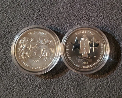 Rare 2013 Devils Bullet 2012 Shield Arms Canada .9999 Fine Silver Maple Coin Lot - Image 1 of 2