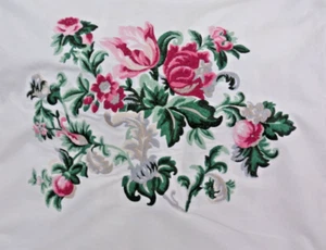 IKEA Embroidered Cotton Pillow Cover 20 x 24"~Striped Back w/ Button Closure~ - Picture 1 of 2