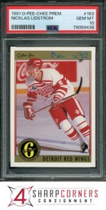 1991 O-PEE-CHEE PREMIER NICKLAS LIDSTROM RC RED WINGS HOF PSA 10 H3702301-438