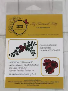 My Treasured Kutz, Metal Die, Miniature 3D Nature's Beauty Dbl Rose, MTK-CK-4072 - Imagen 1 de 2