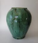 Antique Brush McCoy Onyx Green Pottery Vase 6.25"t×5"