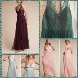 Neu mit Etikett Anthropologie Bisherto Brit Kleid grün smaragd Spitze Tüllkleid BHLDN - Bild 1 von 24