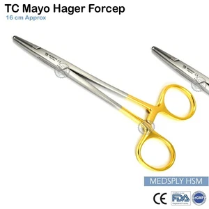 TC 16cm Mayo Hegar Needle Holder Needle Driver Artery Clamp Suturing Forceps New - Picture 1 of 4